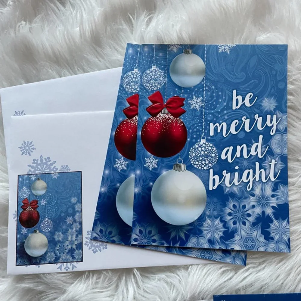 10 Holiday cards with matching print envelopes